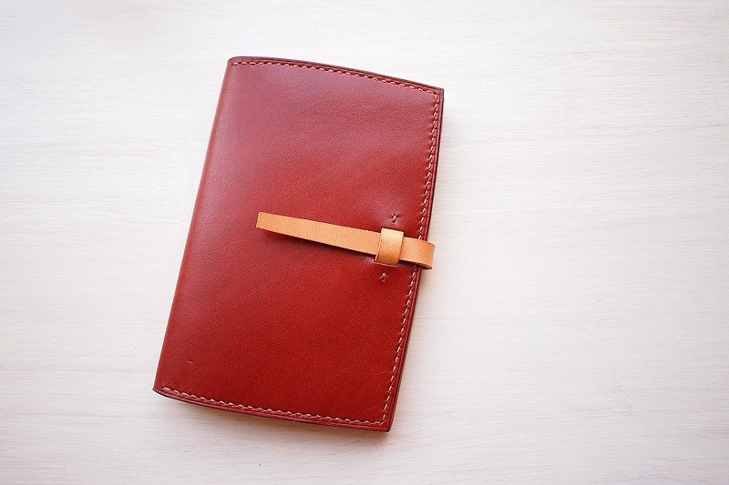皮革護照夾 B款 紅木色 - 長短皮夾/錢包 - 真皮 多色