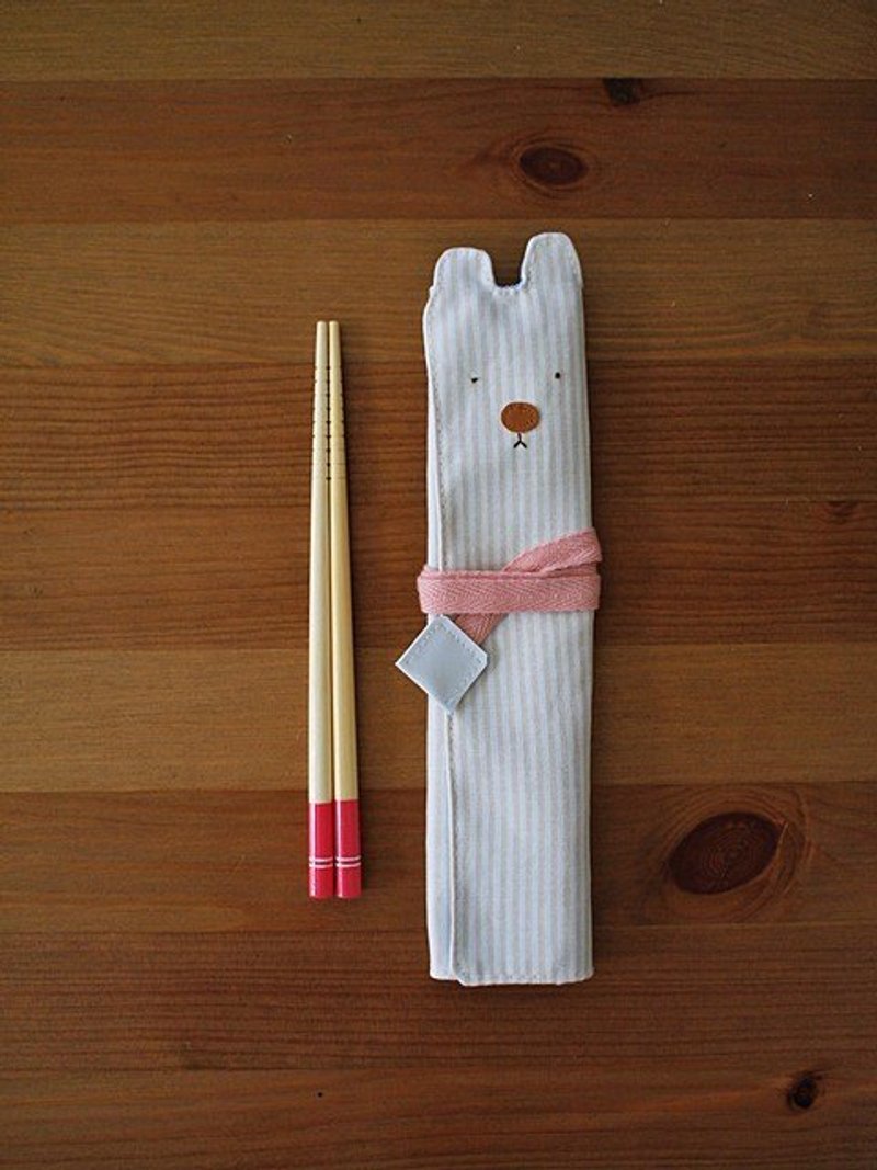 hairmo. Big Nose Bear Drawing Pencil / Brush Bag - meter strip (30cm) - ตะเกียบ - วัสดุอื่นๆ สีน้ำเงิน