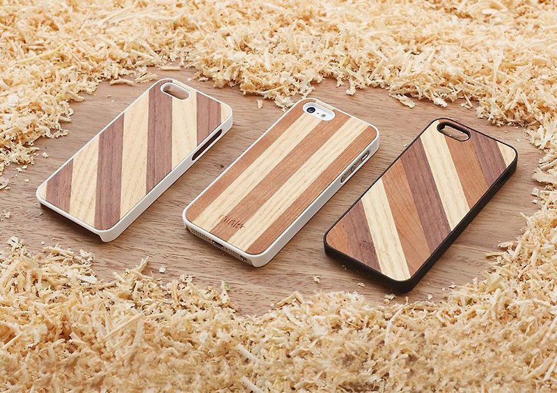LINE iPhoneの携帯電話の保護シェル - スマホケース - 木製 ブラウン