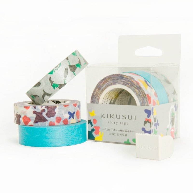 Kikusui KIKUSUI story tape and paper tape fairy tale series - Snow White Witch Blue - Washi Tape - Paper Blue