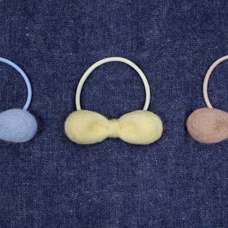【Q-cute】Macaron Bow-Hair Tie/Bracelet - Hair Accessories - Wool Multicolor