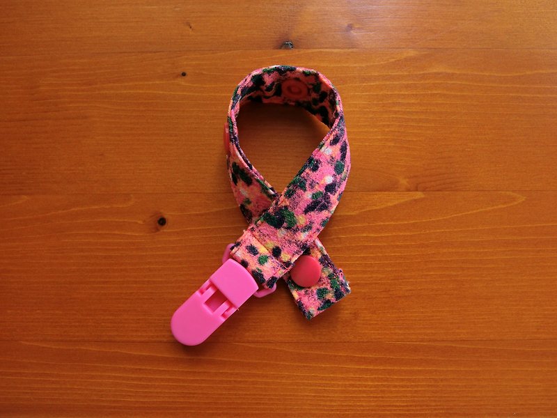 Colorful Pink-Clip-on pacifier chain / toy belt - ผ้ากันเปื้อน - วัสดุอื่นๆ สึชมพู