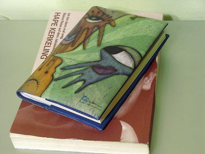 千鳥の顔と表情-A6ブックカバー+手触りの良い白紙手帳 - ノート・手帳 - 防水素材 