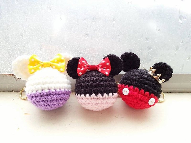 【Knitting】Superstar！大明星來報到-NO.2 Minnie 米妮 - Keychains - Other Materials Multicolor