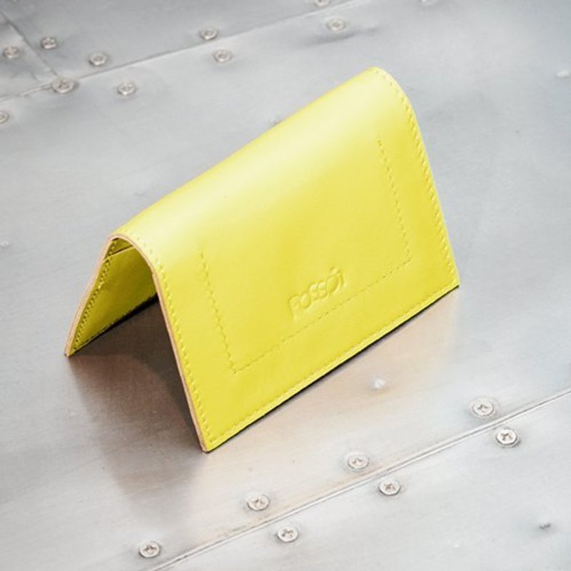 Passion 名片夾黃色 - Wallets - Genuine Leather Yellow