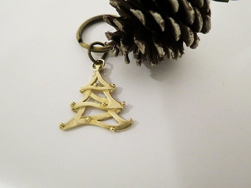 Cpercent 手工飾品 聖誕樹鑰匙圈 (黃銅鑰匙圈 聖誕禮物 交換禮物)