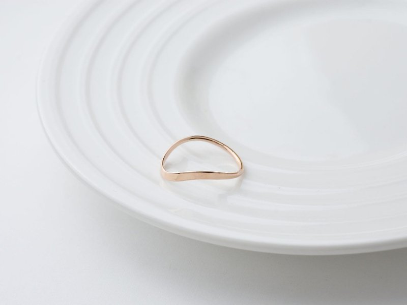 Happiness curve (rose gold plated ring) - C percent handmade jewelry - แหวนทั่วไป - โรสโกลด์ 