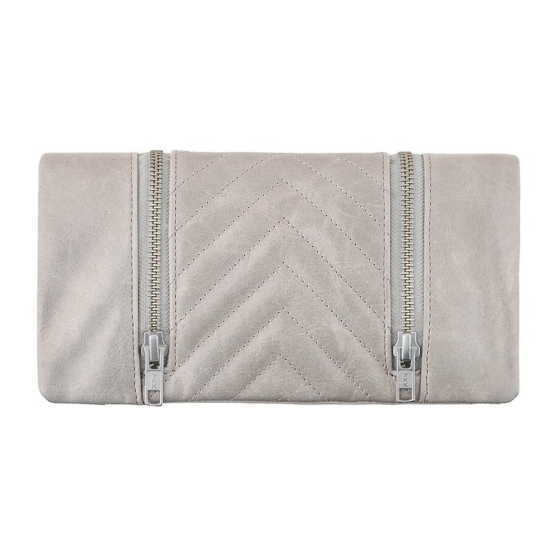 ALICE clutch _grey / gray - Clutch Bags - Genuine Leather Gray