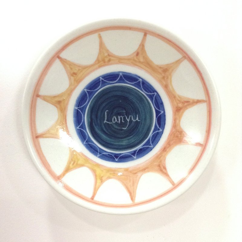 Colored Boat Eye-Lanyu Hand-painted Small Dish - Small Plates & Saucers - Porcelain Multicolor