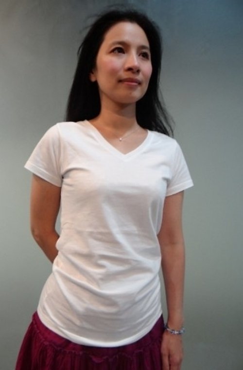 NatureWorks自然系 Gain Giogio(女)V領100%有機棉T恤2.0