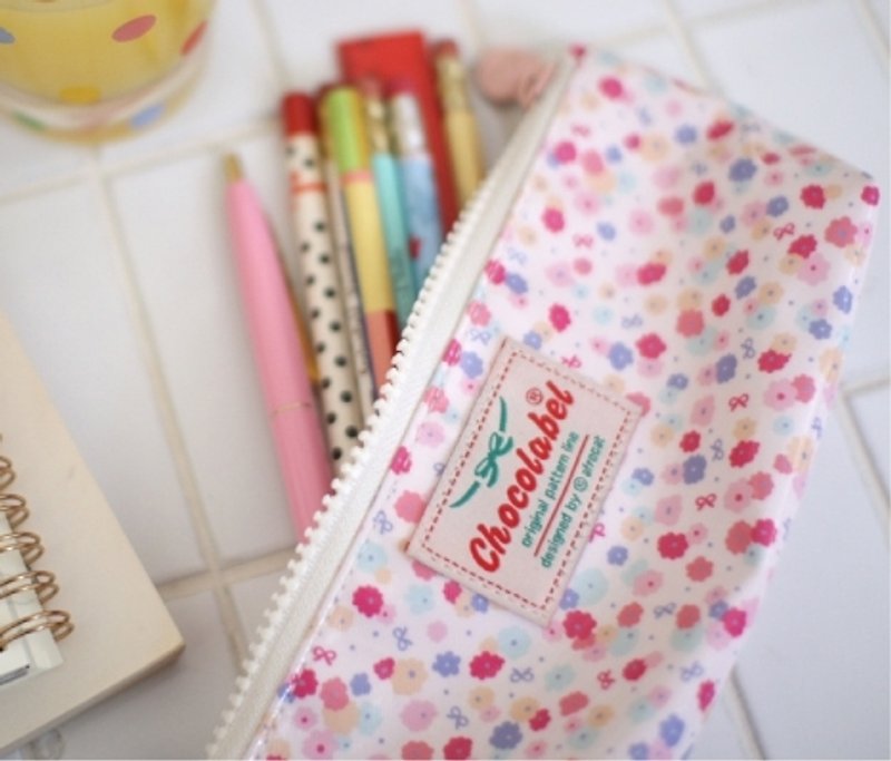 South Korea [Afrocat] Oilcloth pouch P (Pink Floral) retro doll pencil case - อุปกรณ์เขียนอื่นๆ - ไฟเบอร์อื่นๆ สึชมพู
