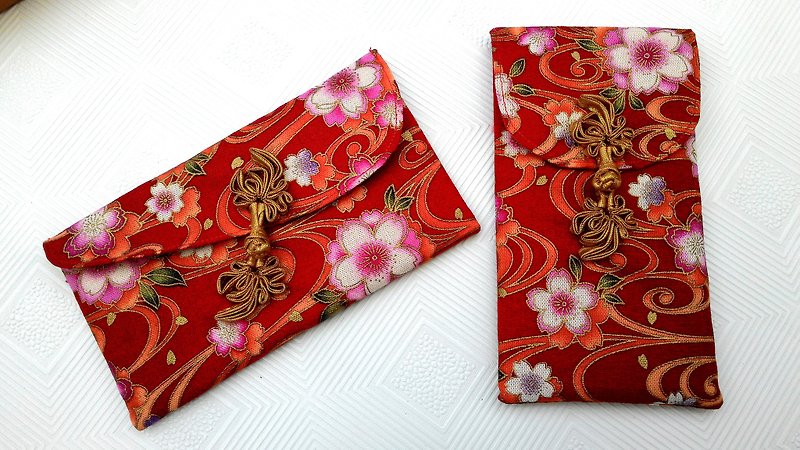 ● clouds goldfish cherry red envelopes Group / money mother bag / book bag (Limited) - Wallets - Cotton & Hemp Red