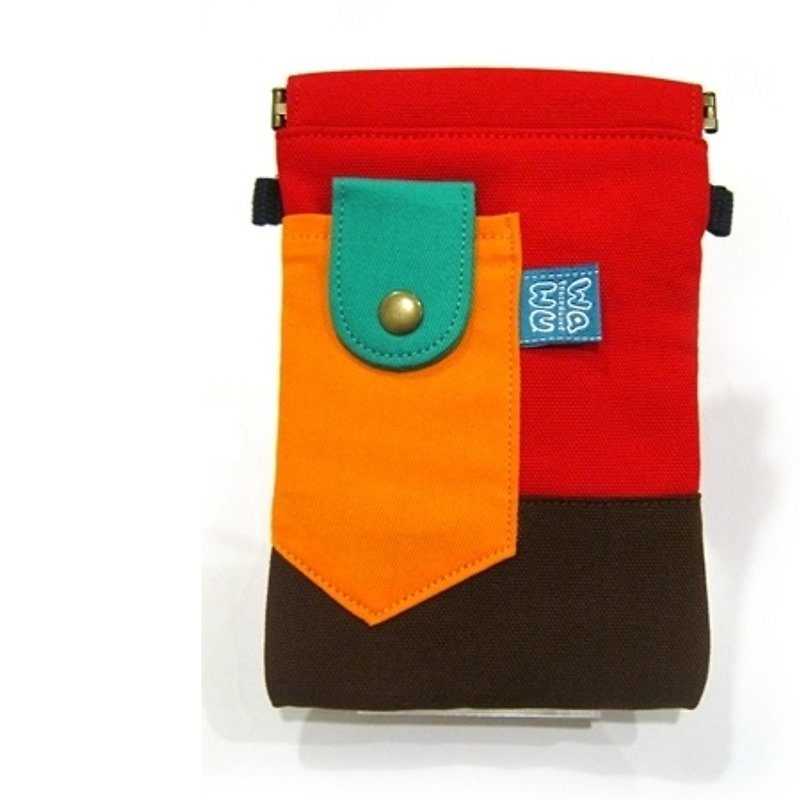 Purse Belt (red)/Belt Bag/Hook On Bag/Pockets/Hip Bag/Belt with Pockets - เคส/ซองมือถือ - ผ้าฝ้าย/ผ้าลินิน สีแดง