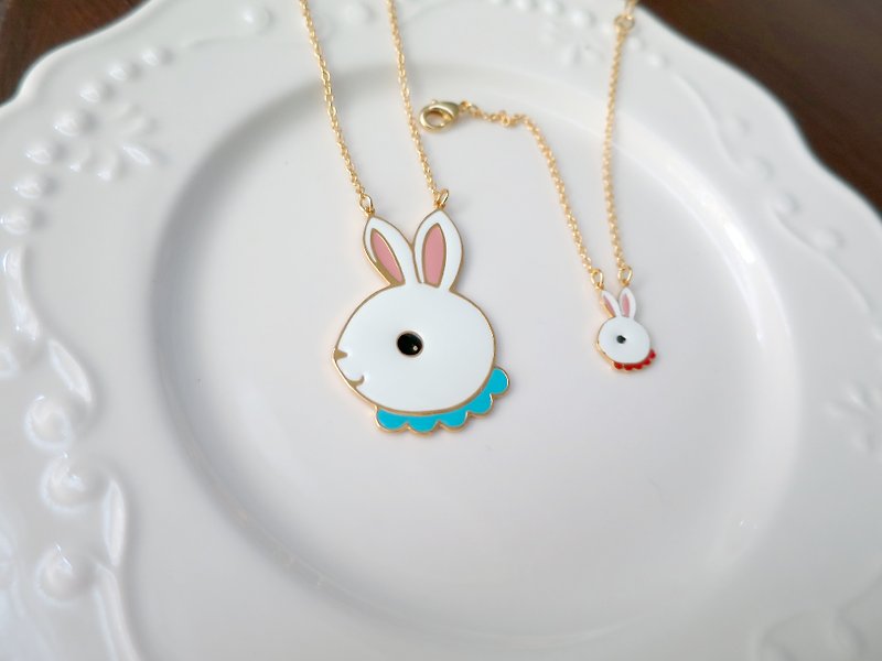 Bow tie rabbit hand made long necklace - เนคไท/ที่หนีบเนคไท - โลหะ 