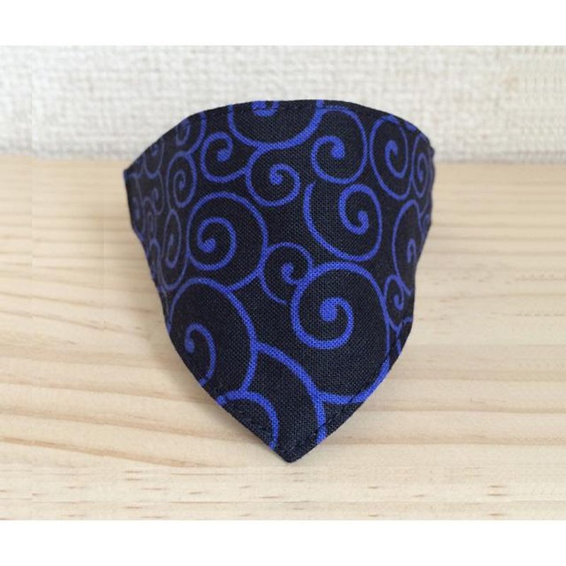 There arabesque pattern bandana-style collar / corner cans for Navy cat (from kitten to adult cats) - Collars & Leashes - Cotton & Hemp Blue