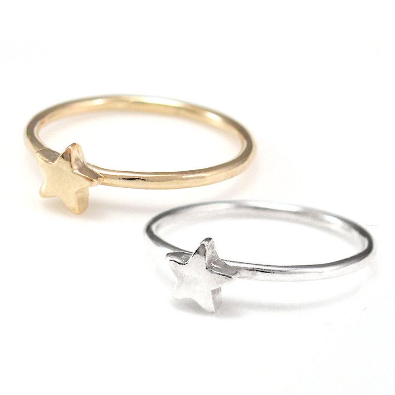 Sterling Silver Ring Meteor Wish 925 Sterling Silver Star Ring (2 Colors Available)-64DESIGN - General Rings - Sterling Silver Silver