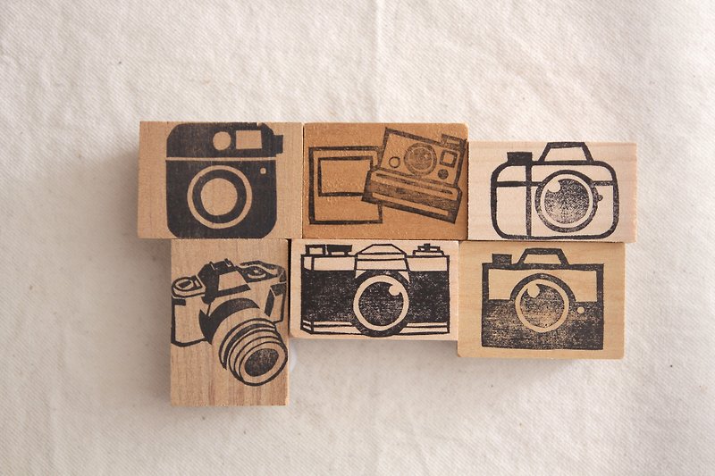 [Seal] Camera / to shoot / Travel handmade rubber stamp - Stamps & Stamp Pads - Wood Brown