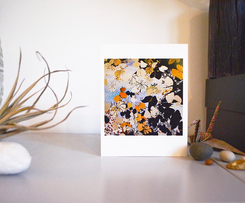 British Artist Postcard Flowers and Plants Ginkgo Leaves Autumn Bauhinia Print Card - การ์ด/โปสการ์ด - กระดาษ สีทอง