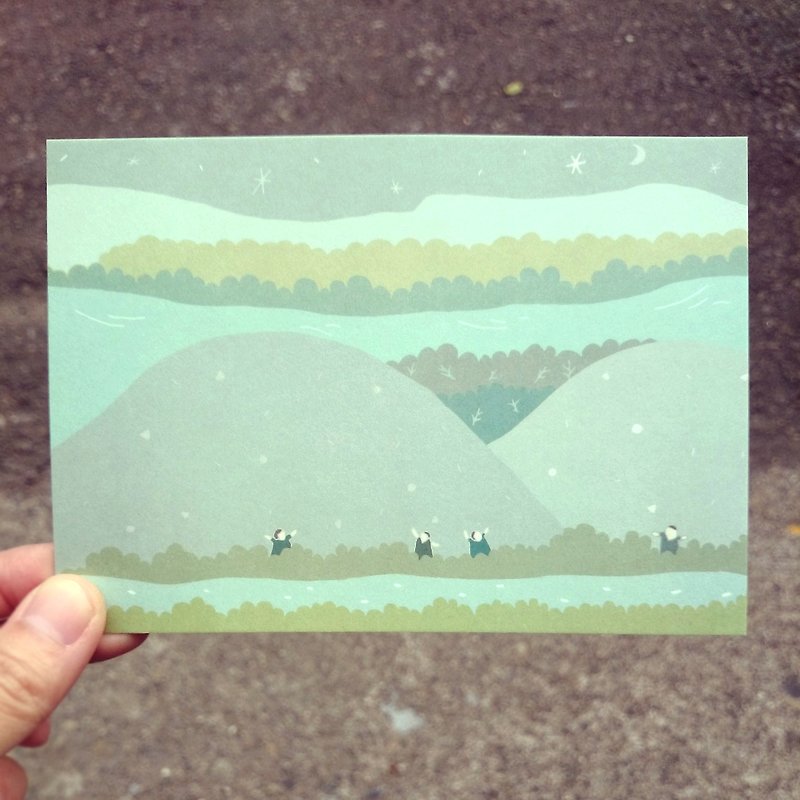 Postcard-lovely time - การ์ด/โปสการ์ด - กระดาษ สีเขียว