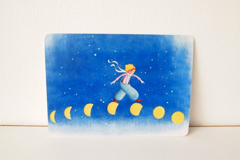 《Walking on the moon》明信片 - 卡片/明信片 - 紙 藍色