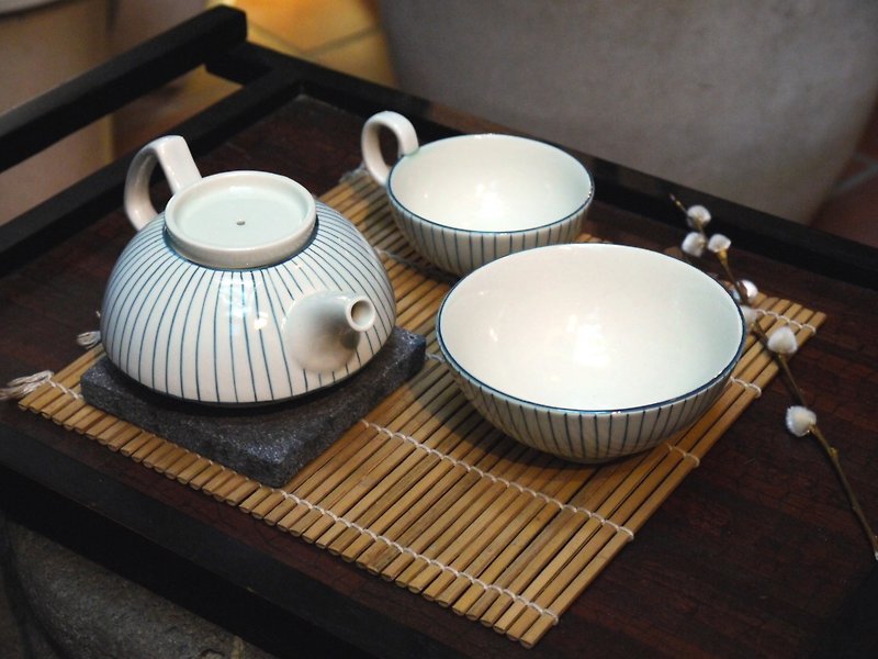 【台湾ブルー】風茶茶碗セット 風水急須＋風水茶碗＋風水茶碗 - 急須・ティーカップ - その他の素材 多色