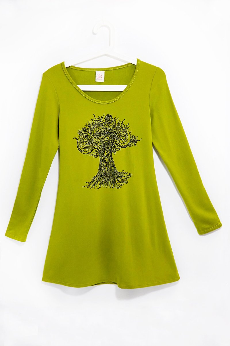 Travel within the female version of bristles T - Thailand crazy tree (the only remaining one) - Women's T-Shirts - Cotton & Hemp Green