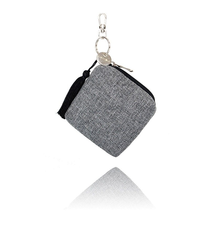 [European system] Lullalove mini bags, key cases, wallets - flax gray - กระเป๋าใส่เหรียญ - วัสดุอื่นๆ สีเทา