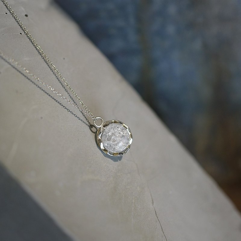 Rotating Clear Crystal Sterling Silver Necklace SEELE Girls Gift Lover Gift Lover Gift - สร้อยคอ - เครื่องเพชรพลอย สีเงิน