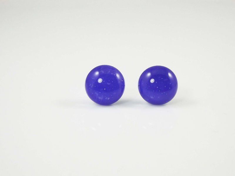 Handmade glass earrings - Star Sapphire - ต่างหู - แก้ว สีน้ำเงิน