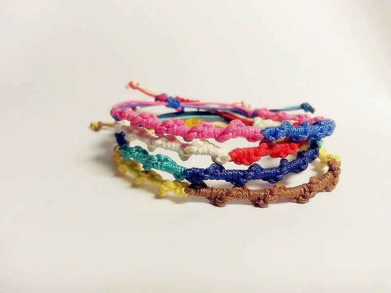 Caribbean wax line handmade bracelet Korea - สร้อยข้อมือ - วัสดุอื่นๆ หลากหลายสี