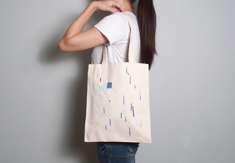 Hand-painted hand-printed cloth bag [Jane frame] single-sided/double-sided portable/shoulder - Messenger Bags & Sling Bags - Cotton & Hemp Multicolor