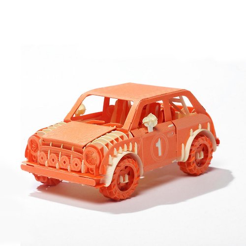 努果．Frutti di Nuli Papero紙風景 DIY迷你模型-拉力賽車(橘)/Mini Rally Car(Orange)