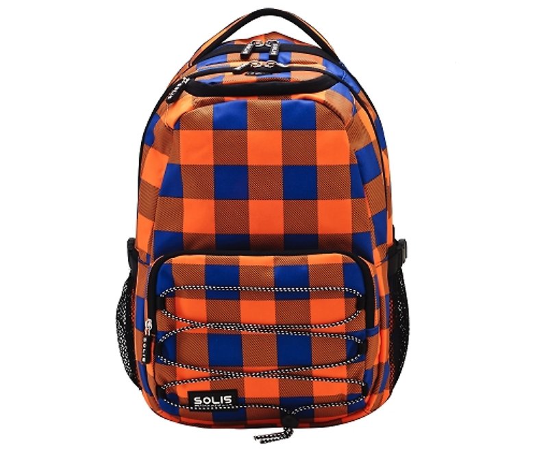 SOLIS Fantasy Square Series 13 drawstring laptop backpack(Orange/Blue) - Laptop Bags - Polyester Orange