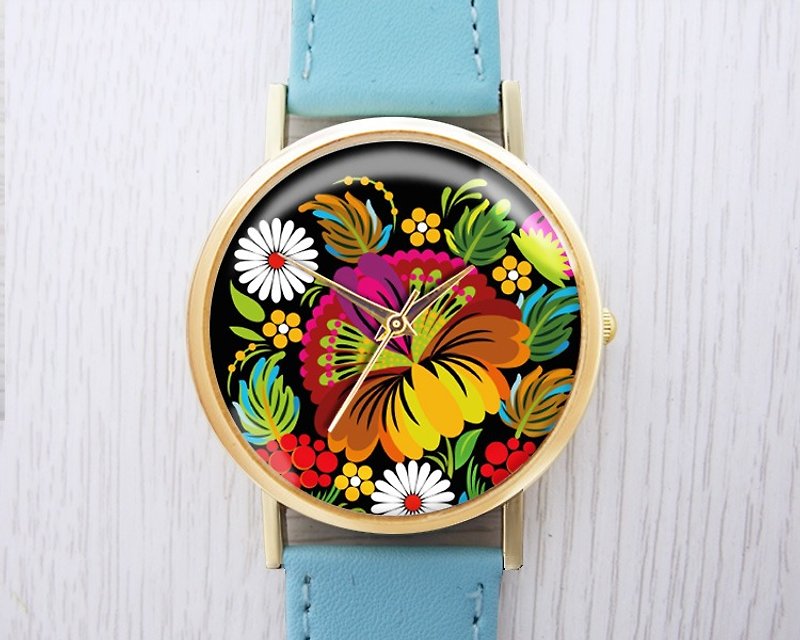 A Hundred Flowers-Women's Watch/Men's Watch/Unisex Watch/Accessories【Special U Design】 - Women's Watches - Other Metals Blue