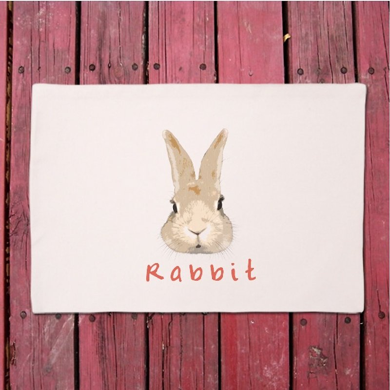 Meng rabbit │ canvas decorating your table placemat - ผ้ารองโต๊ะ/ของตกแต่ง - ผ้าฝ้าย/ผ้าลินิน สีนำ้ตาล