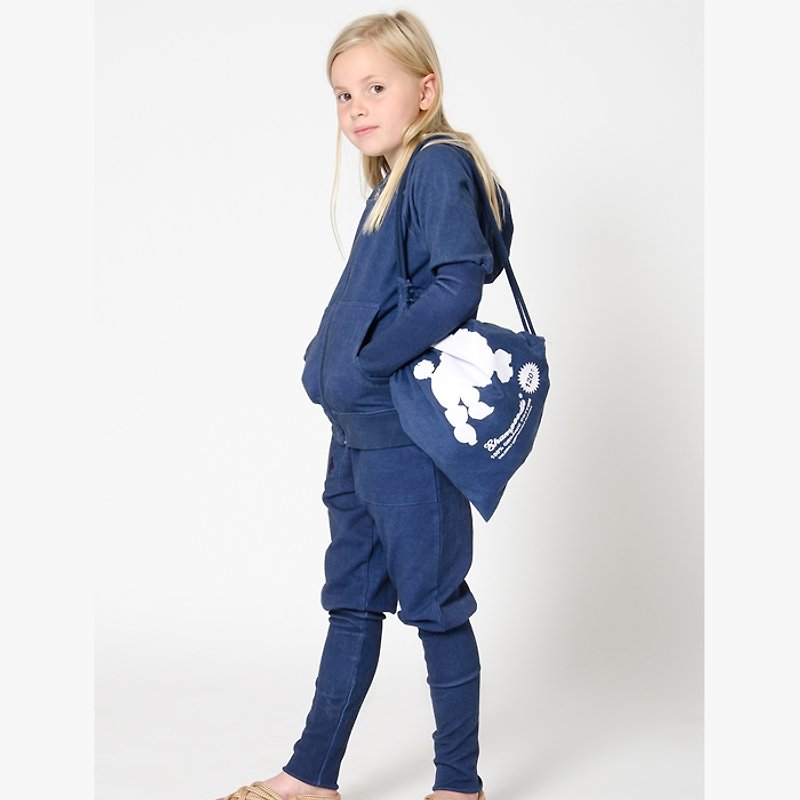 [Swedish children's clothing] Organic cotton complete casual suit for 2 to 3 years old, dark blue, no bag included - Tops & T-Shirts - Cotton & Hemp Blue