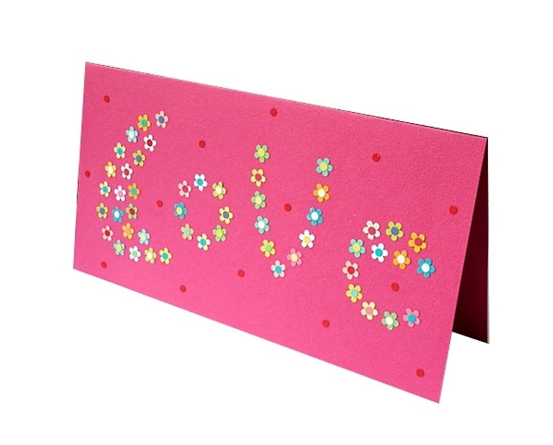 手工卡片：花樣LOVE（情人卡、母親卡、萬用卡） - 卡片/明信片 - 紙 粉紅色