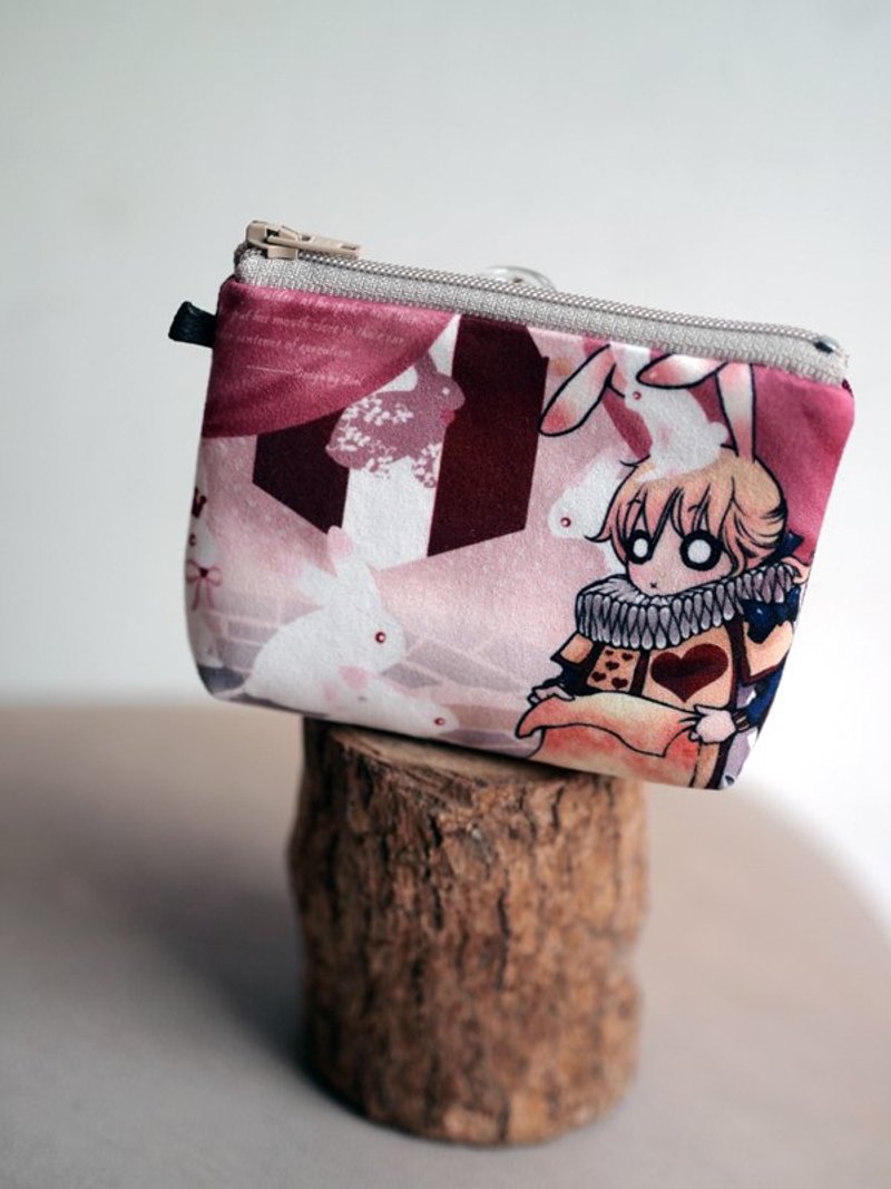 ZoeL * Mezzanine purse * * Homemade Alice Alice White Rabbit kingdom illustration - กระเป๋าใส่เหรียญ - วัสดุอื่นๆ สีแดง