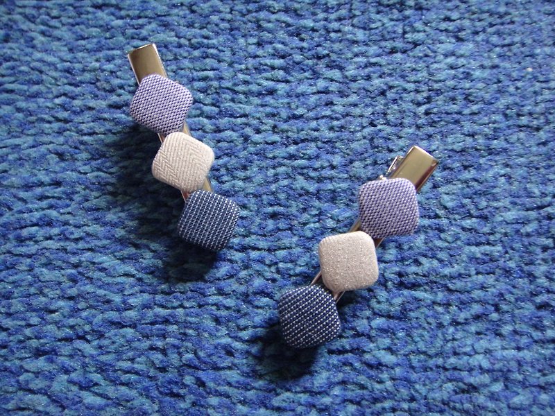 Blue Milo Purple Button Duckbill Long Clip SSSALSZ23Z24Z25 - Hair Accessories - Cotton & Hemp Blue