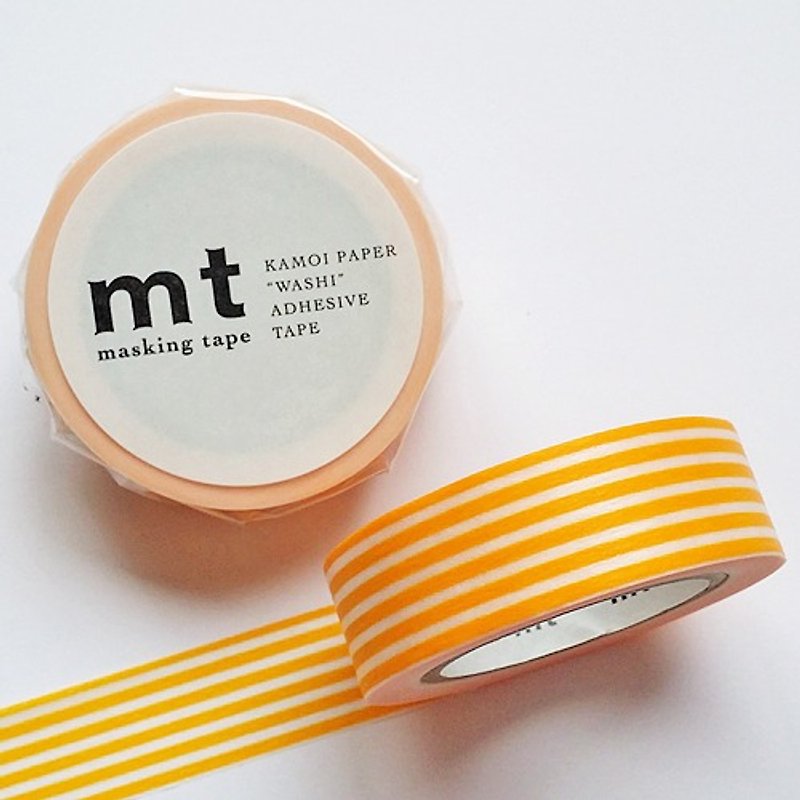 mt and paper tape Deco [Striped - yellow (MT01D253)] - Washi Tape - Paper Yellow