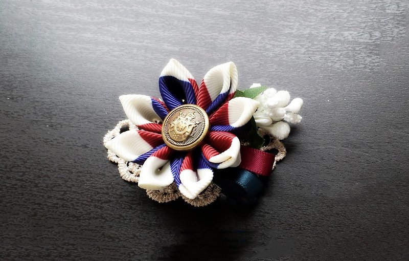 Handmade England style hair accessory (clip/ band/ wedding corsage) - Hair Accessories - Other Materials Blue