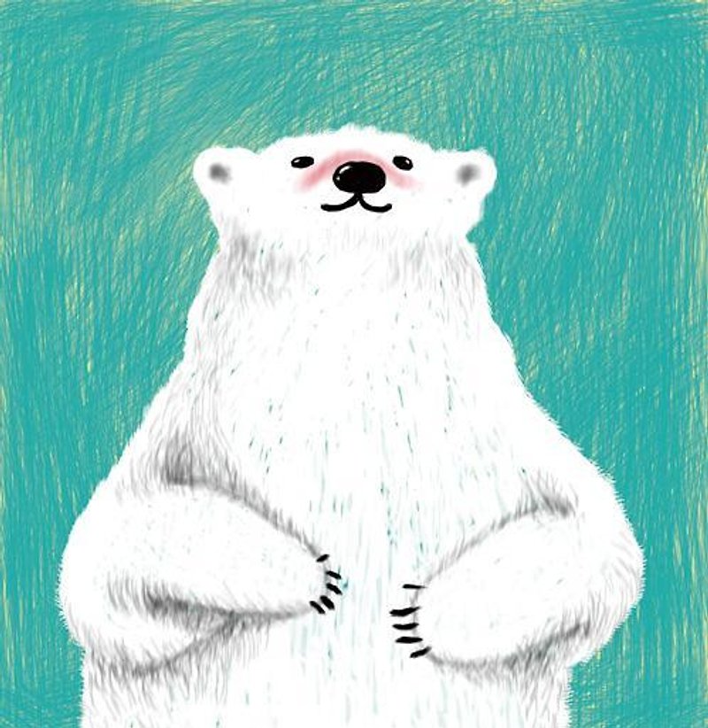 動物園 |  大白熊  手繪 插畫 抱枕套 (不包含枕心) 入厝禮物