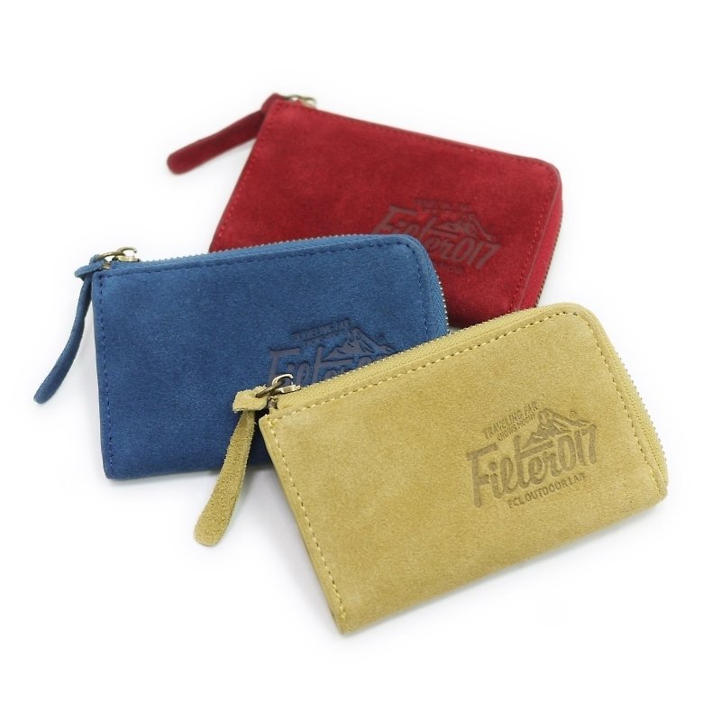 Filter017 suede change Wallets - Outdoor Logo Suede Coin Case - Coin Purses - Genuine Leather 
