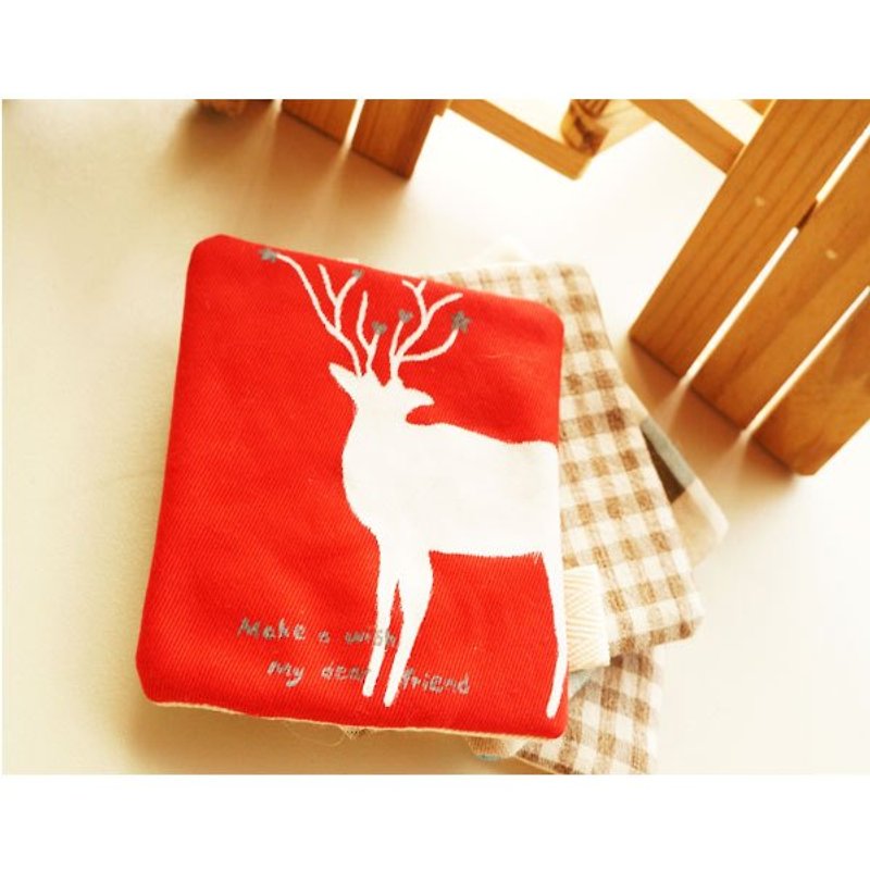 Hand-painted elk Coaster (red / m) with Bouygues existing Linen vary Alert - Coasters - Other Materials Red