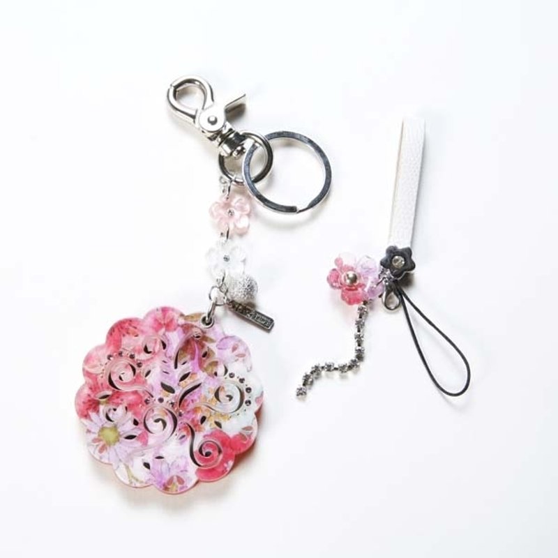 [MITHX] Impression Garden, Makeup Mirror, Charm, Key Ring-Three Colors - Keychains - Acrylic 