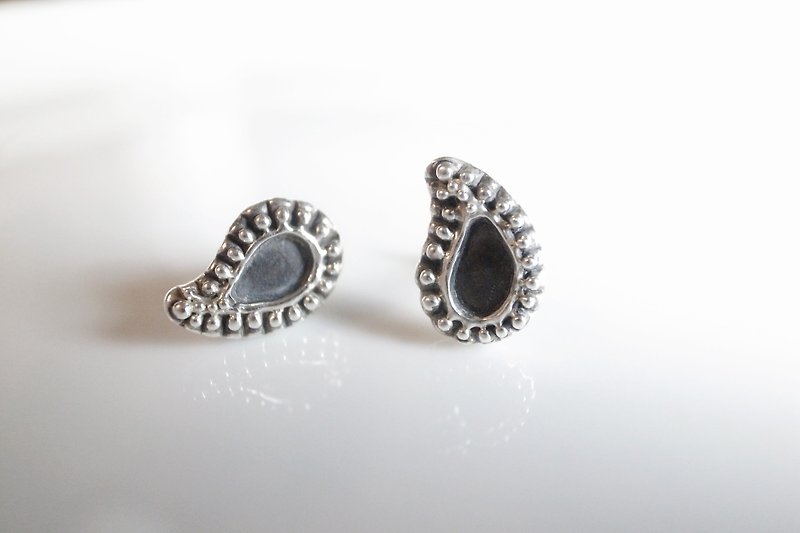 Summer afternoon amoeba sterling silver earrings (pair) silver925 - ต่างหู - เงินแท้ สีเงิน