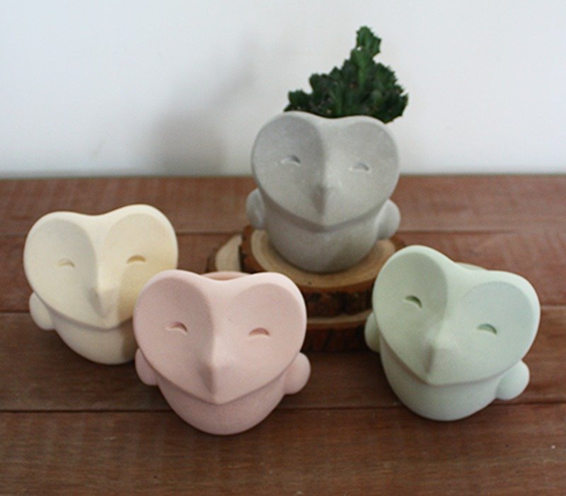 Pastel Series / lover -3 inch cement pots - ตกแต่งต้นไม้ - ปูน สึชมพู