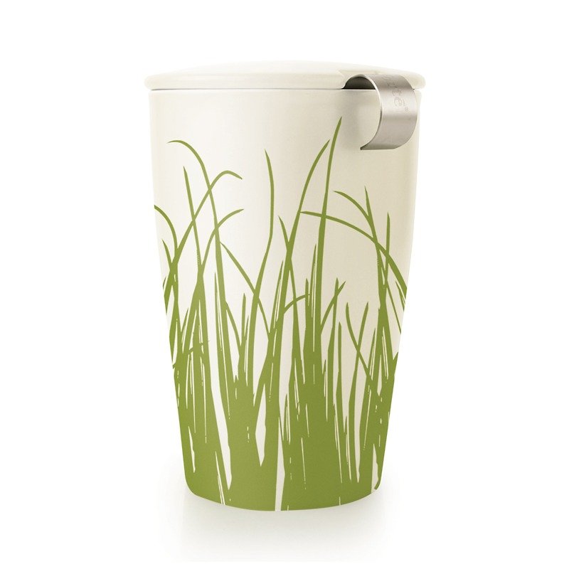 Tea Forte Caty Tea Cup-Grass Pattern Print Grass - ถ้วย - เครื่องลายคราม สีเขียว