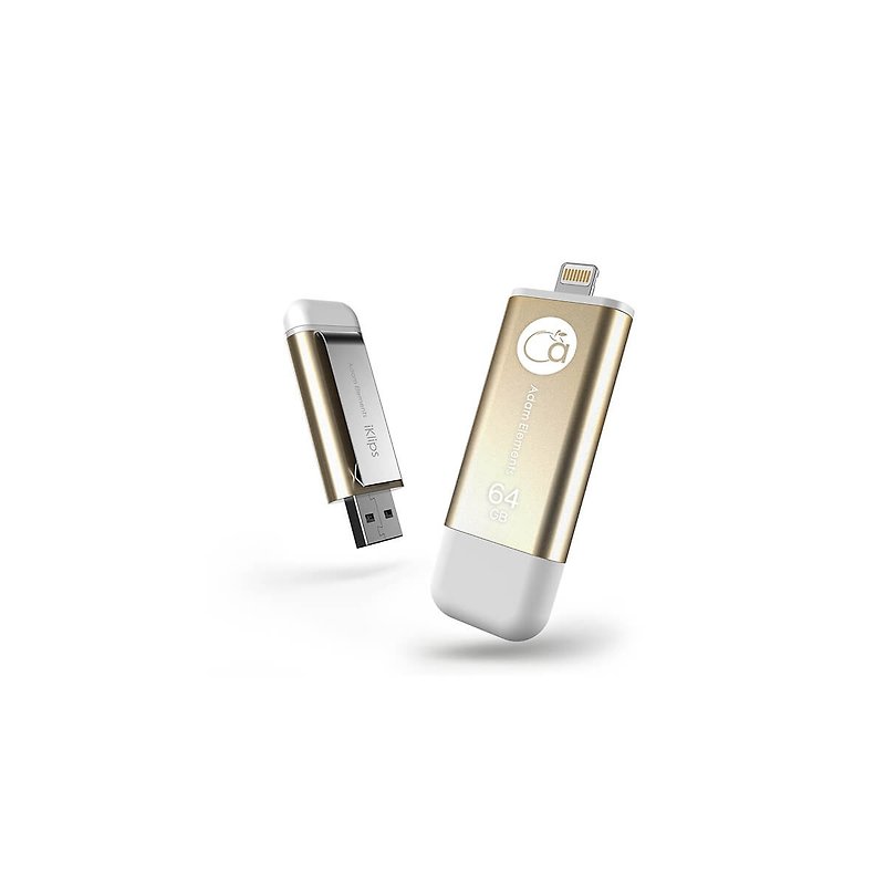 iKlips Apple iOS USB3.1双方向フラッシュドライブ64GBゴールド - USBメモリー - 金属 ゴールド