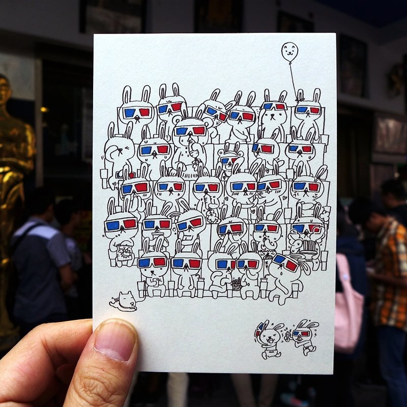 Design Postcard｜3D Rabbit - การ์ด/โปสการ์ด - กระดาษ ขาว